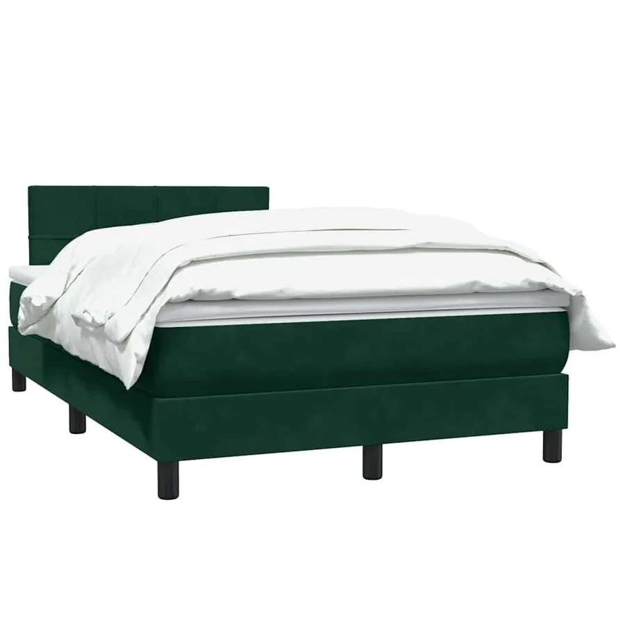 Sommier à lattes de lit et matelas vert foncé 120x210cm velours - 3