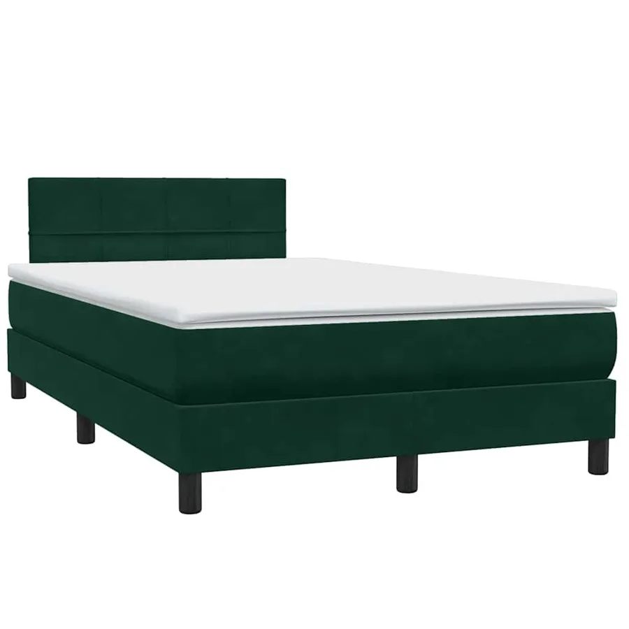 Sommier à lattes de lit et matelas vert foncé 120x210cm velours - 4