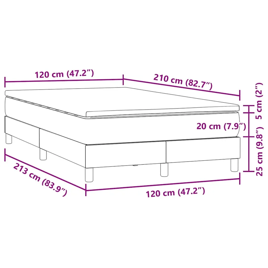 Sommier à lattes de lit et matelas gris clair 120x210cm velours - 11