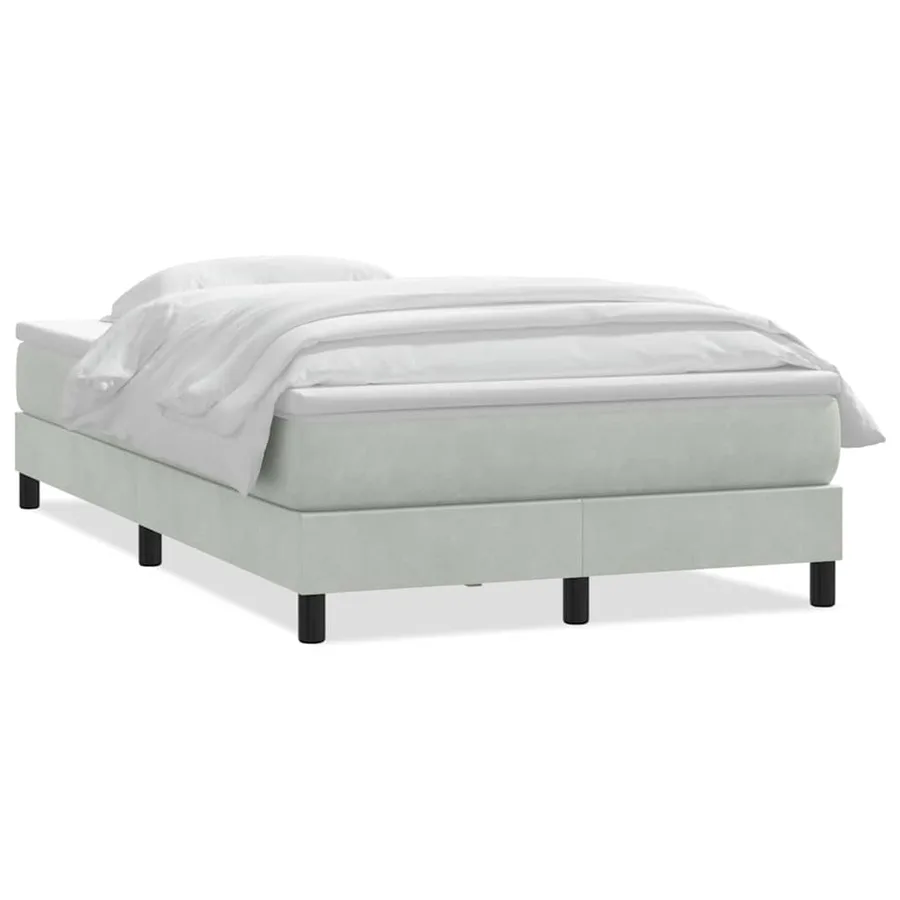 Sommier à lattes de lit et matelas gris clair 120x210cm velours - 2