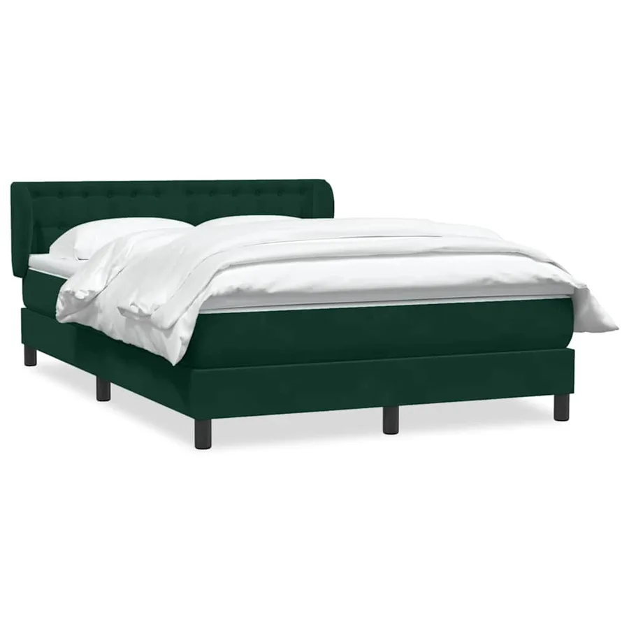 Sommier à lattes de lit et matelas vert foncé 140x210cm velours - 2