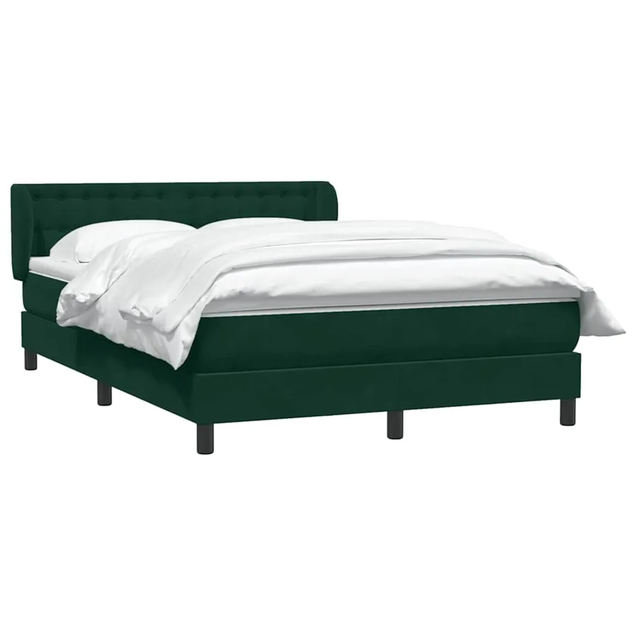 Sommier à lattes de lit et matelas vert foncé 140x210cm velours - 3