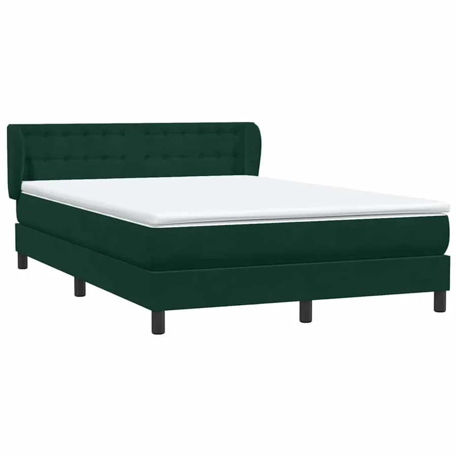 Sommier à lattes de lit et matelas vert foncé 140x210cm velours - 4