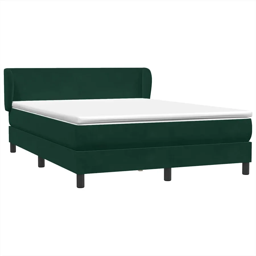 Sommier à lattes de lit et matelas vert foncé 140x210cm velours - 2
