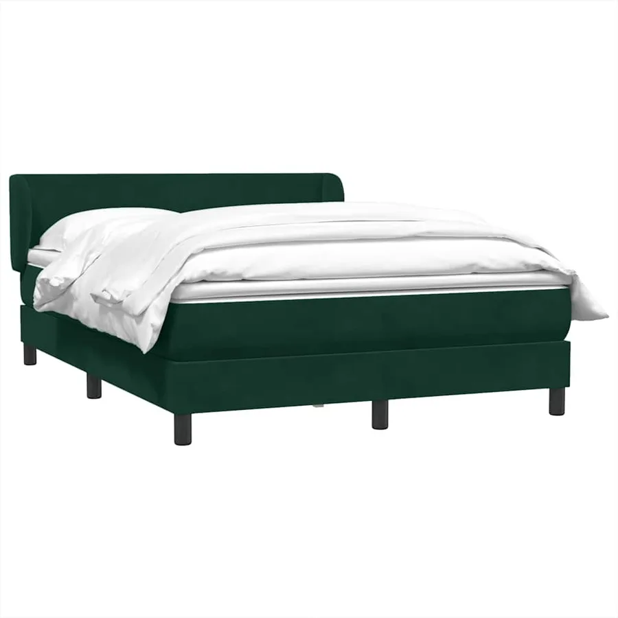 Sommier à lattes de lit et matelas vert foncé 140x210cm velours - 4