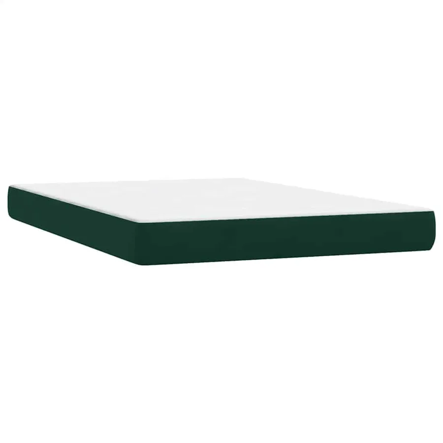 Sommier à lattes de lit et matelas vert foncé 140x210cm velours - 6