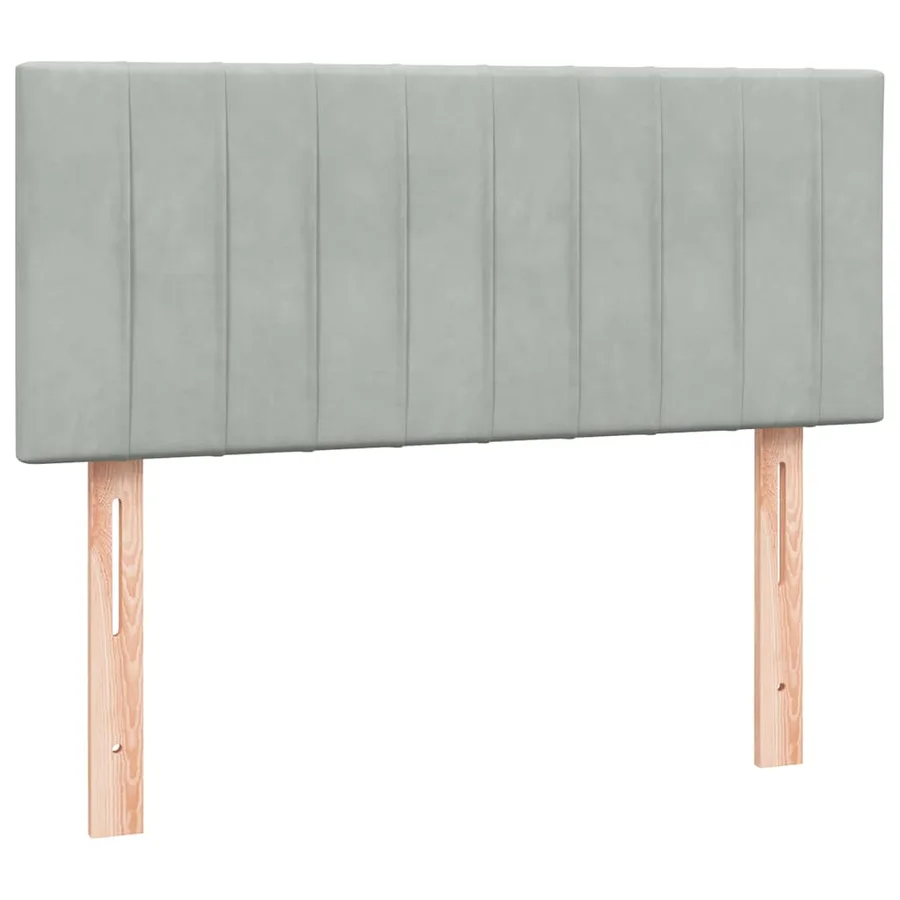Sommier à lattes de lit et matelas gris clair 120x210cm velours - 6