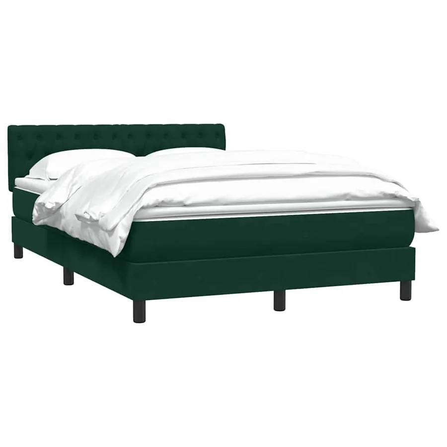 Sommier à lattes de lit et matelas vert foncé 140x210cm velours - 3