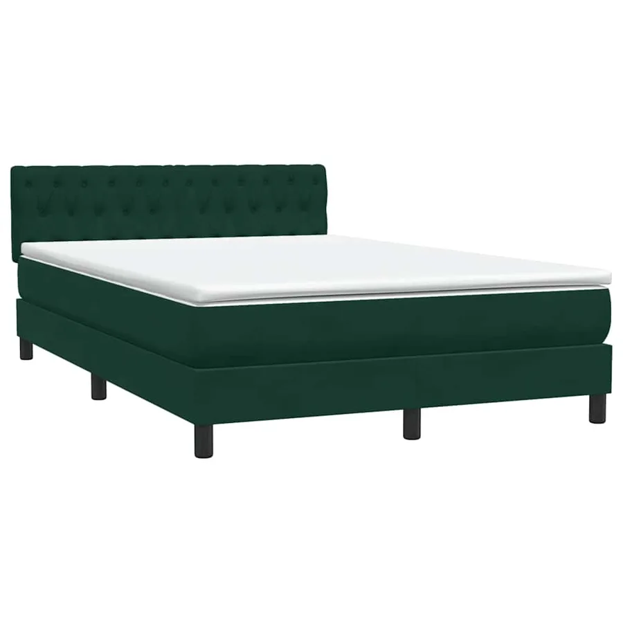 Sommier à lattes de lit et matelas vert foncé 140x210cm velours - 4