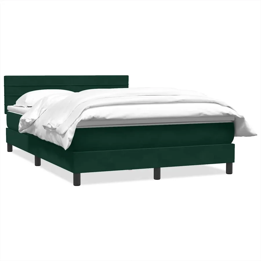 Sommier à lattes de lit et matelas vert foncé 140x210cm velours - 2
