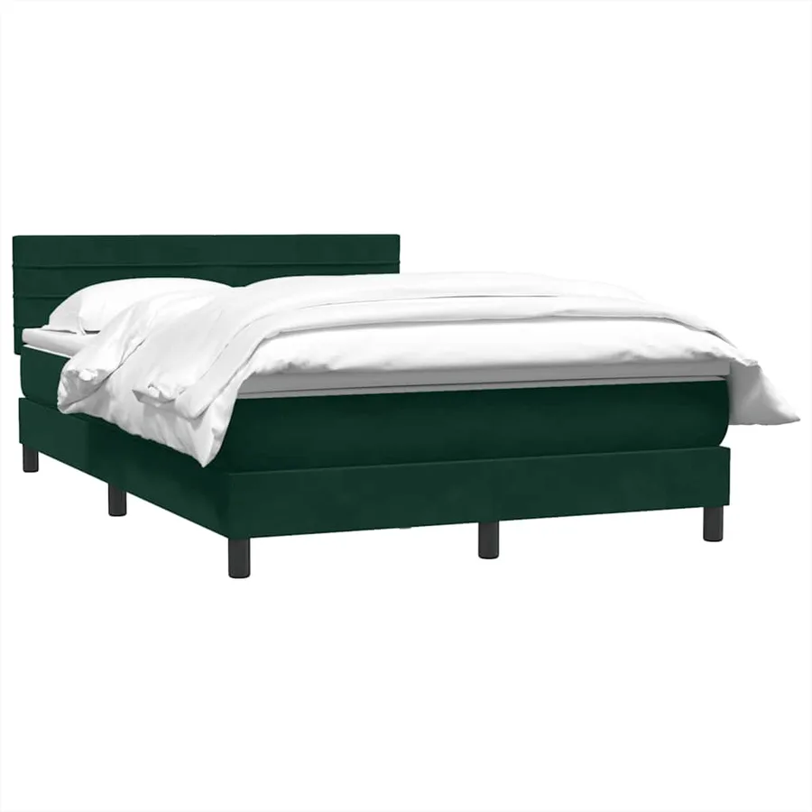 Sommier à lattes de lit et matelas vert foncé 140x210cm velours - 3