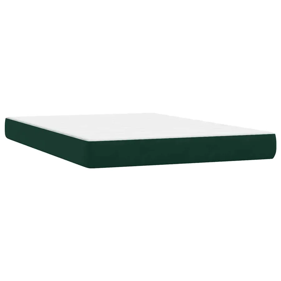 Sommier à lattes de lit et matelas vert foncé 140x210cm velours - 6