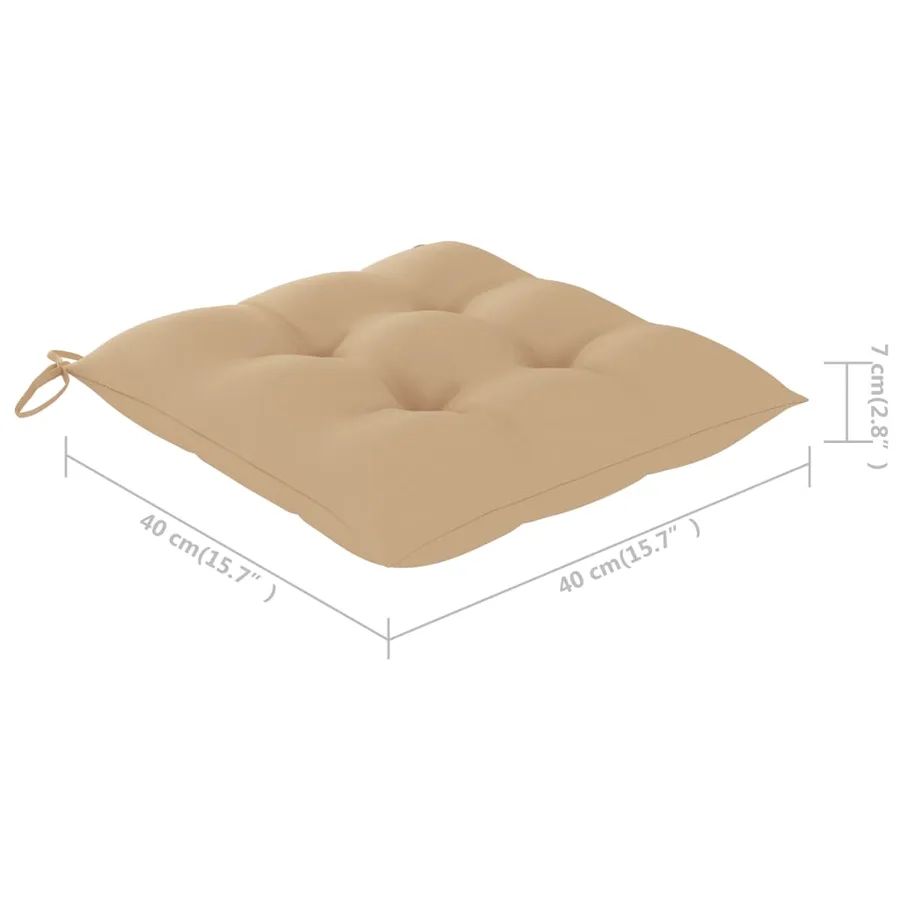 Ensemble à manger d'extérieur pliable 5pcs avec coussins Bambou - 10
