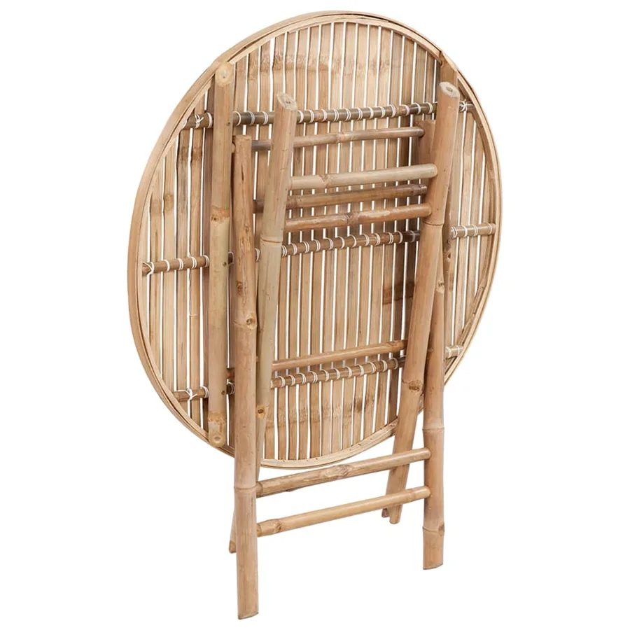 Ensemble à manger d'extérieur pliable 5pcs avec coussins Bambou - 14