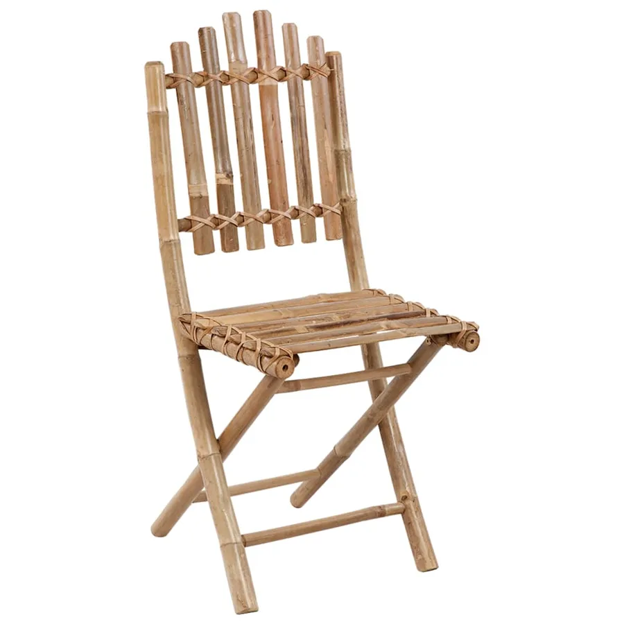 Ensemble à manger d'extérieur pliable 5pcs avec coussins Bambou - 6