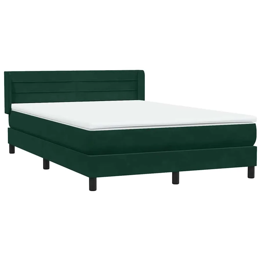 Sommier à lattes de lit et matelas vert foncé 140x210cm velours - 4