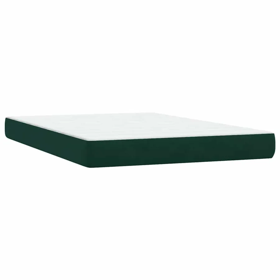 Sommier à lattes de lit et matelas vert foncé 140x210cm velours - 6