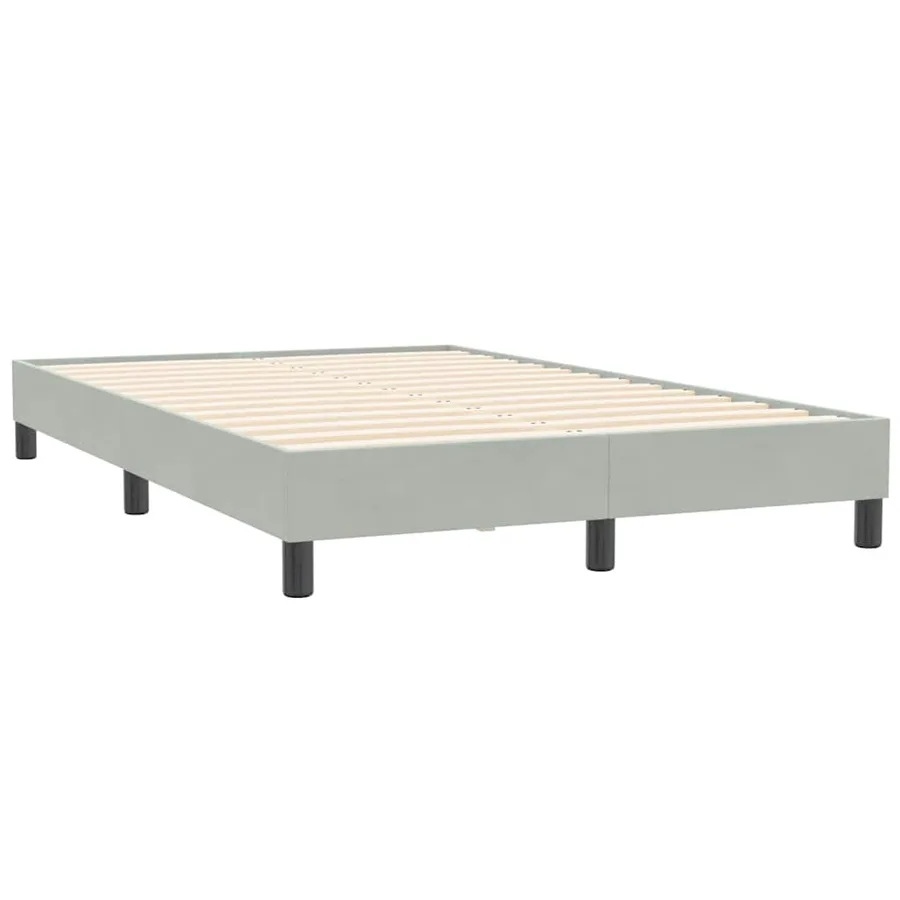 Sommier à lattes de lit et matelas gris clair 120x210cm velours - 5