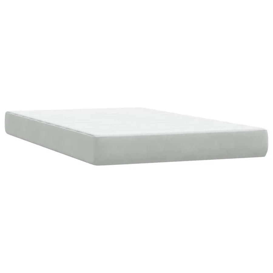 Sommier à lattes de lit et matelas gris clair 120x210cm velours - 6