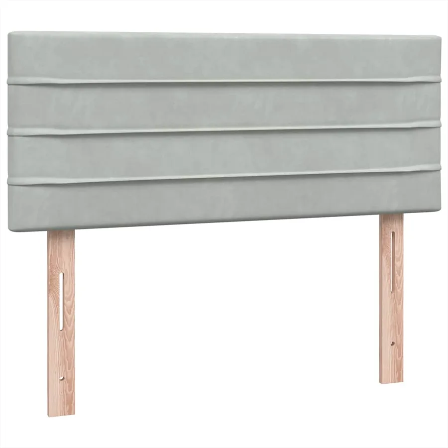 Sommier à lattes de lit et matelas gris clair 120x210cm velours - 7