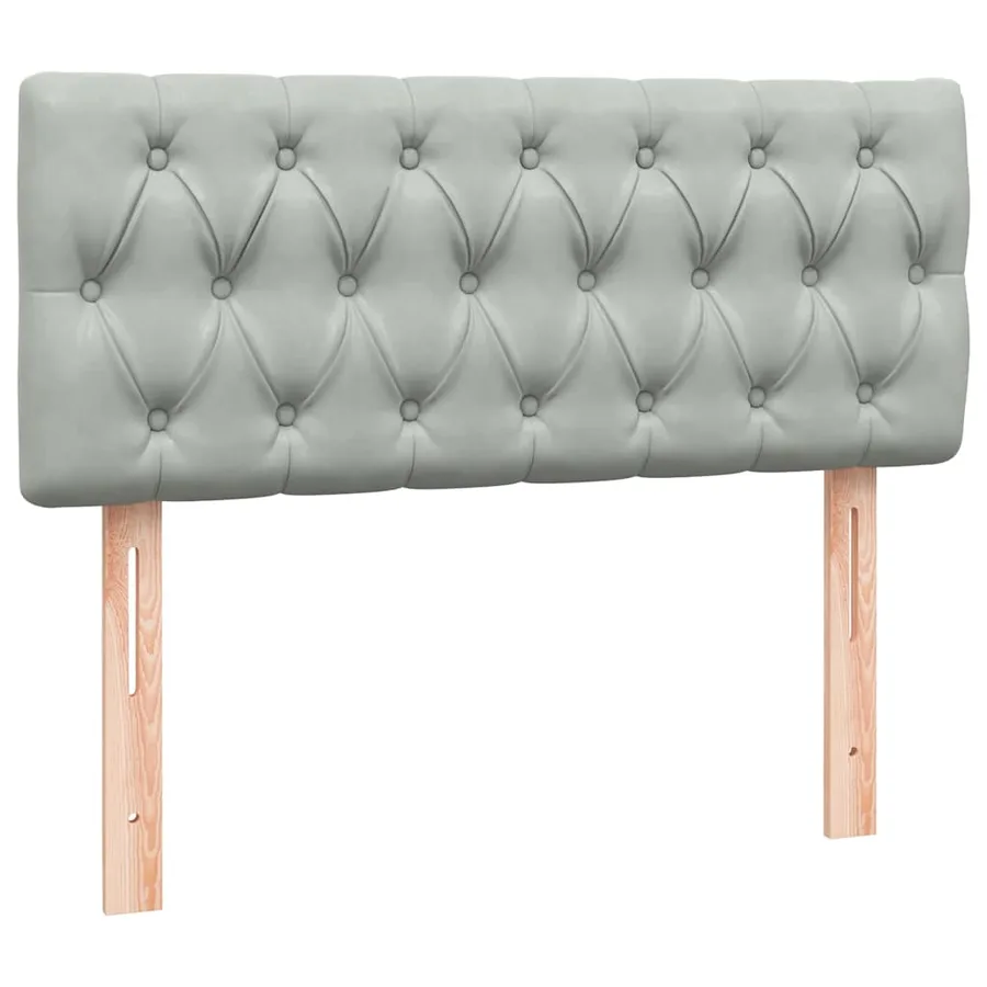 Sommier à lattes de lit et matelas gris clair 120x210cm velours - 6