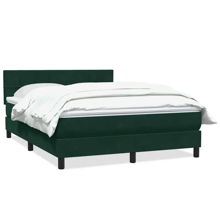 Sommier à lattes de lit et matelas vert foncé 140x210cm velours - 2