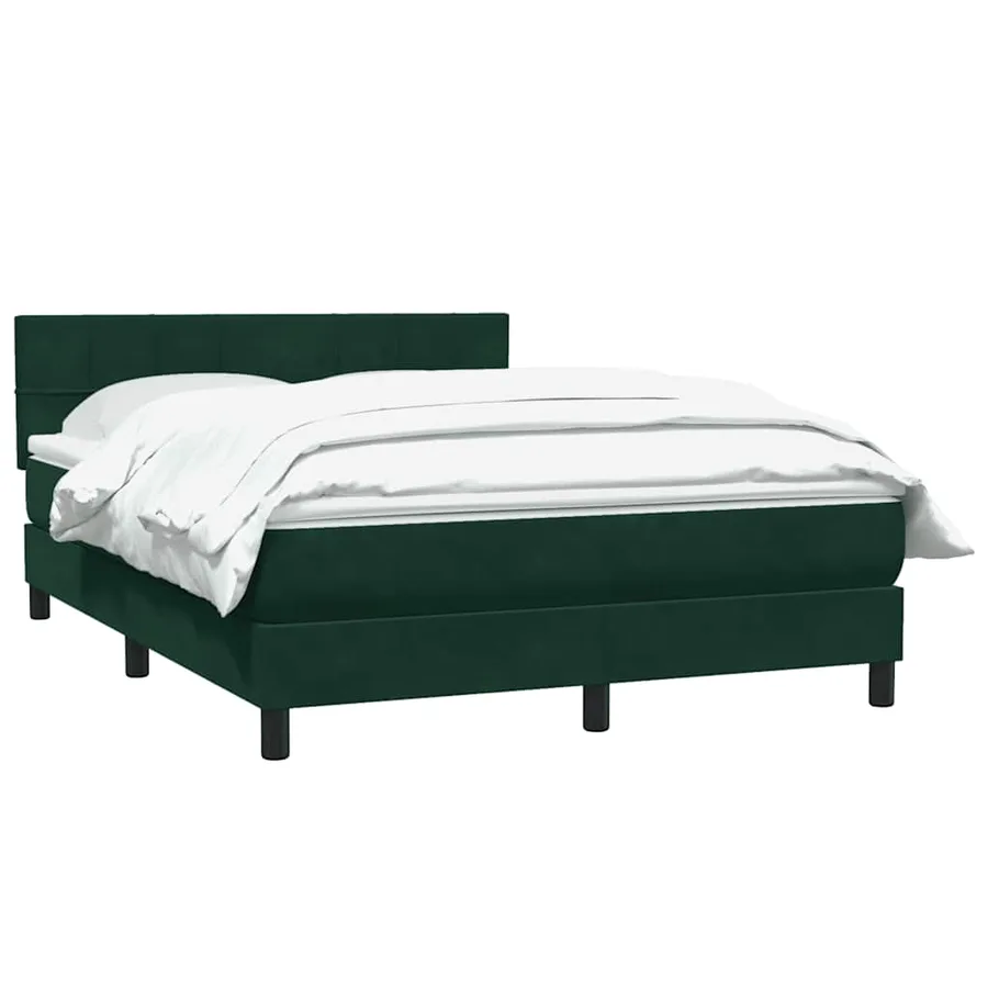 Sommier à lattes de lit et matelas vert foncé 140x210cm velours - 3