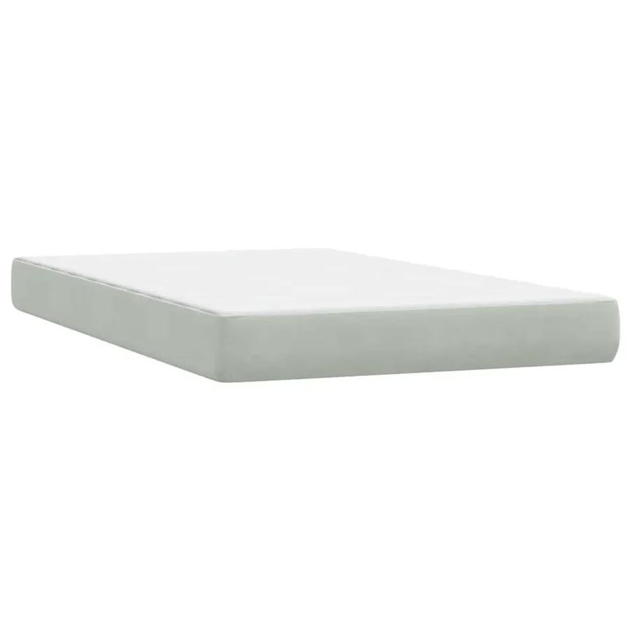 Sommier à lattes de lit et matelas gris clair 120x210cm velours - 7