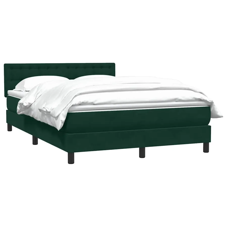 Sommier à lattes de lit et matelas vert foncé 140x210cm velours - 3