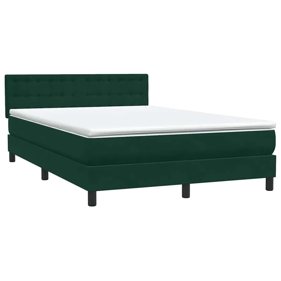 Sommier à lattes de lit et matelas vert foncé 140x210cm velours - 4