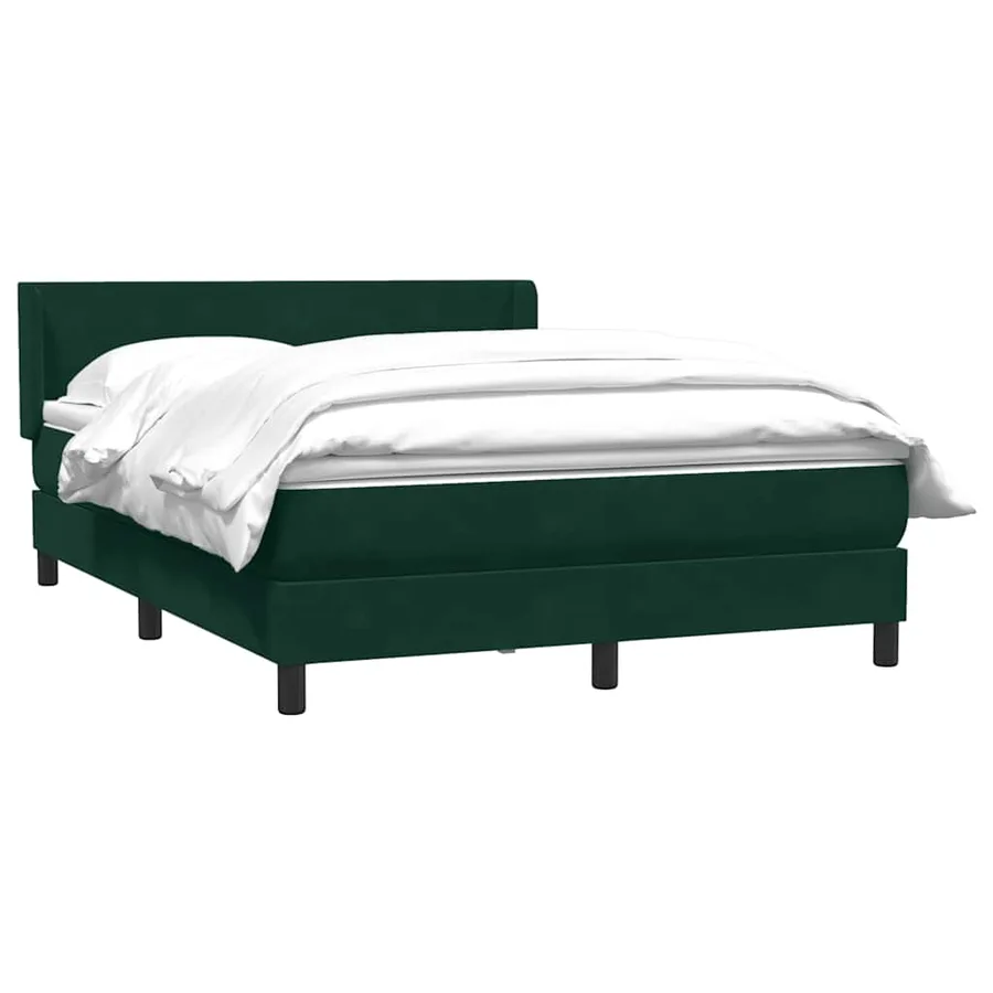 Sommier à lattes de lit et matelas vert foncé 140x210cm velours - 3
