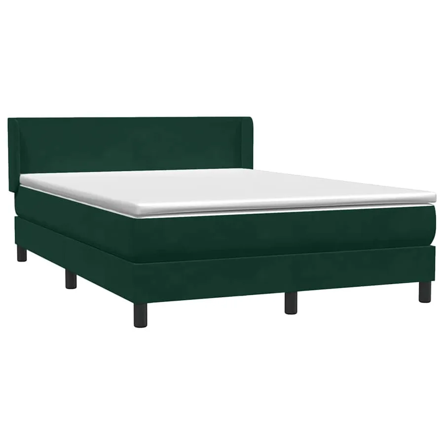 Sommier à lattes de lit et matelas vert foncé 140x210cm velours - 4