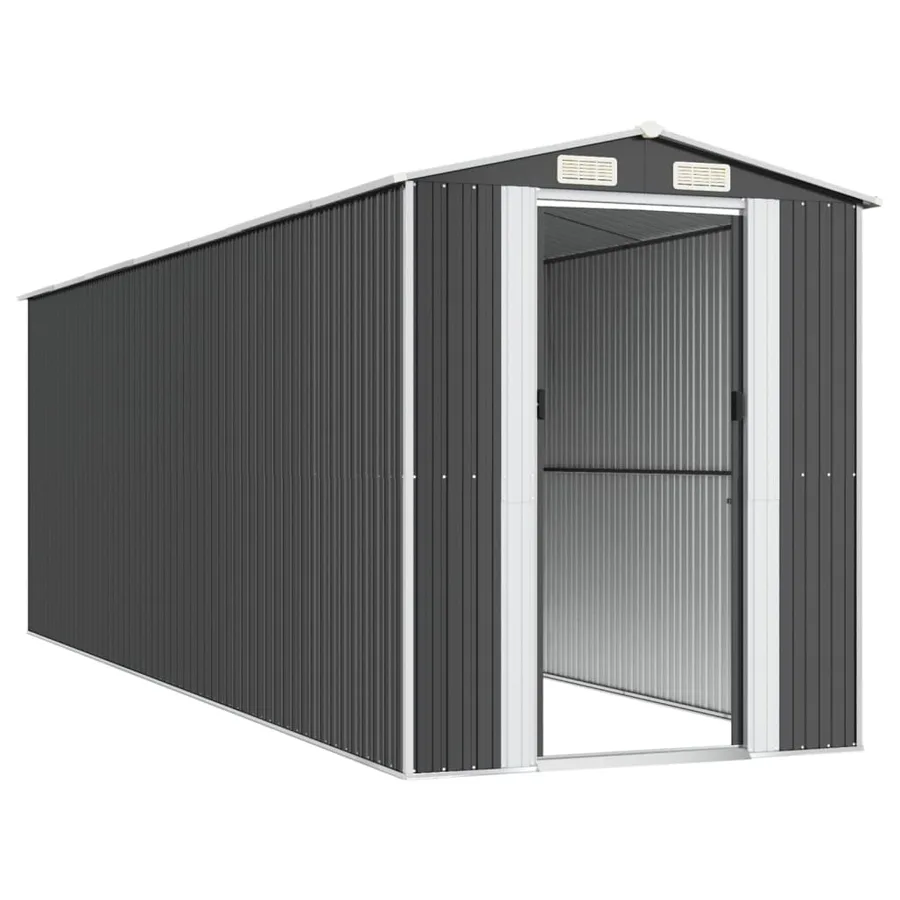 Garden Shed Anthracite 192x606x223 cm Galvanised Metal - 4