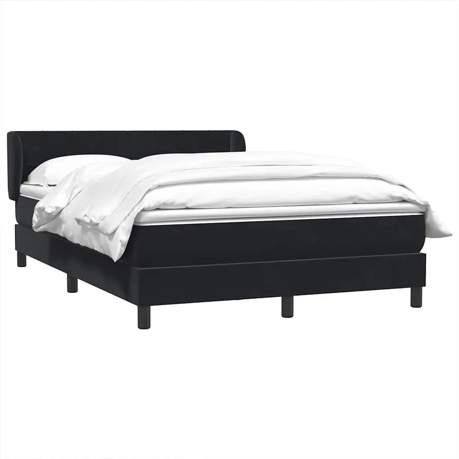 Sommier à lattes de lit avec matelas noir 160x210 cm velours - 3