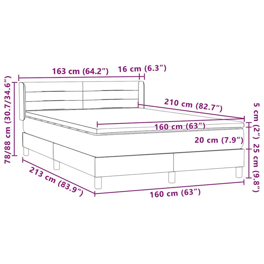 Sommier à lattes de lit et matelas gris clair 160x210cm velours - 12