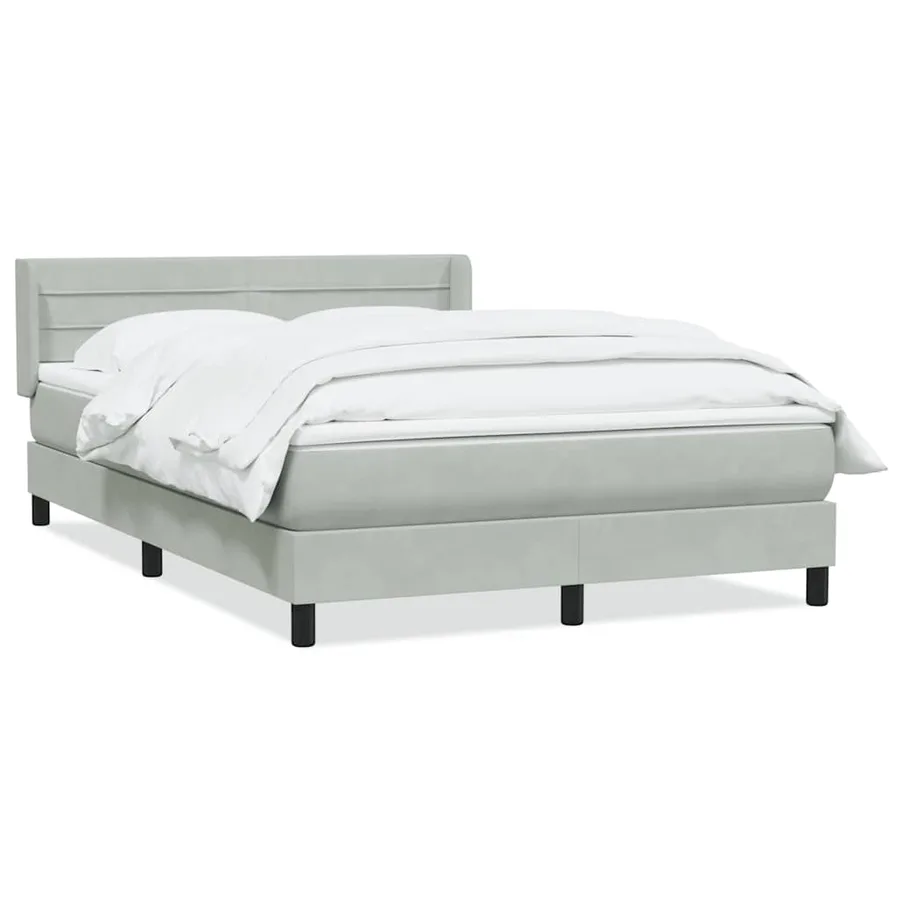 Sommier à lattes de lit et matelas gris clair 160x210cm velours - 2