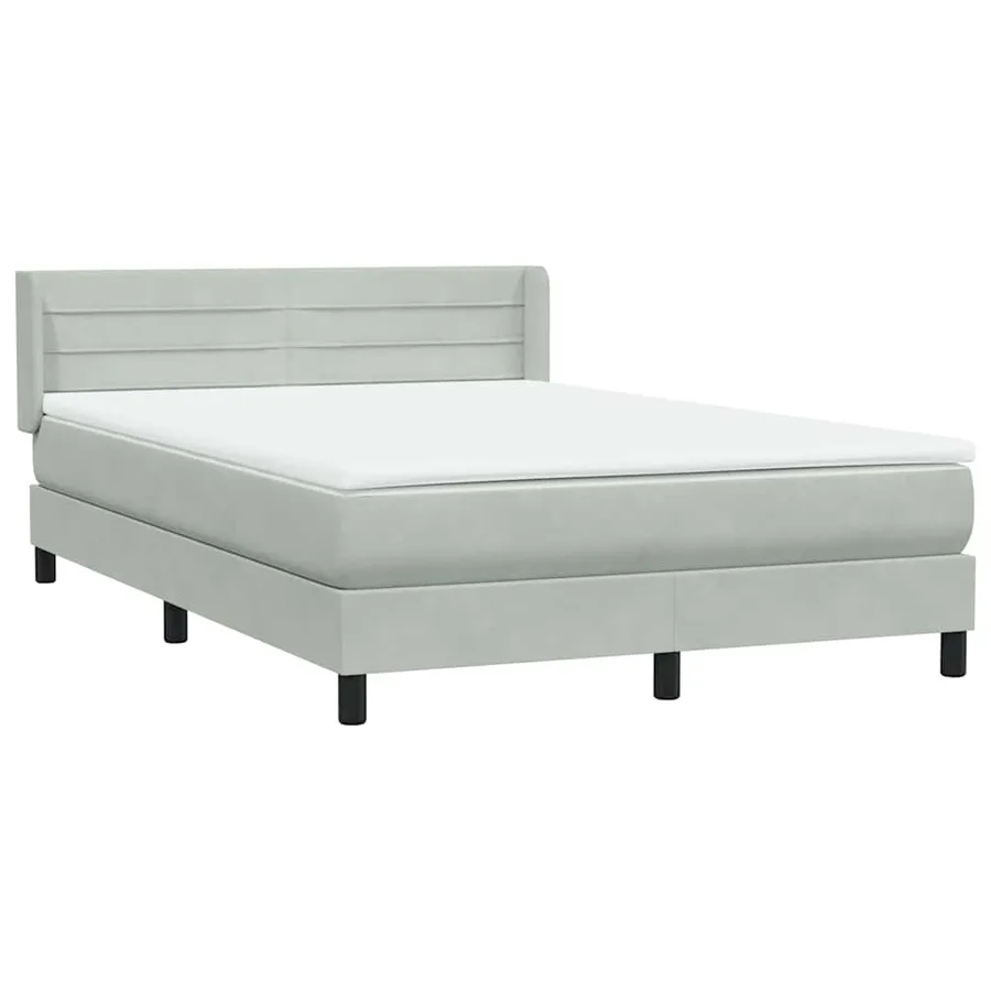 Sommier à lattes de lit et matelas gris clair 160x210cm velours - 4