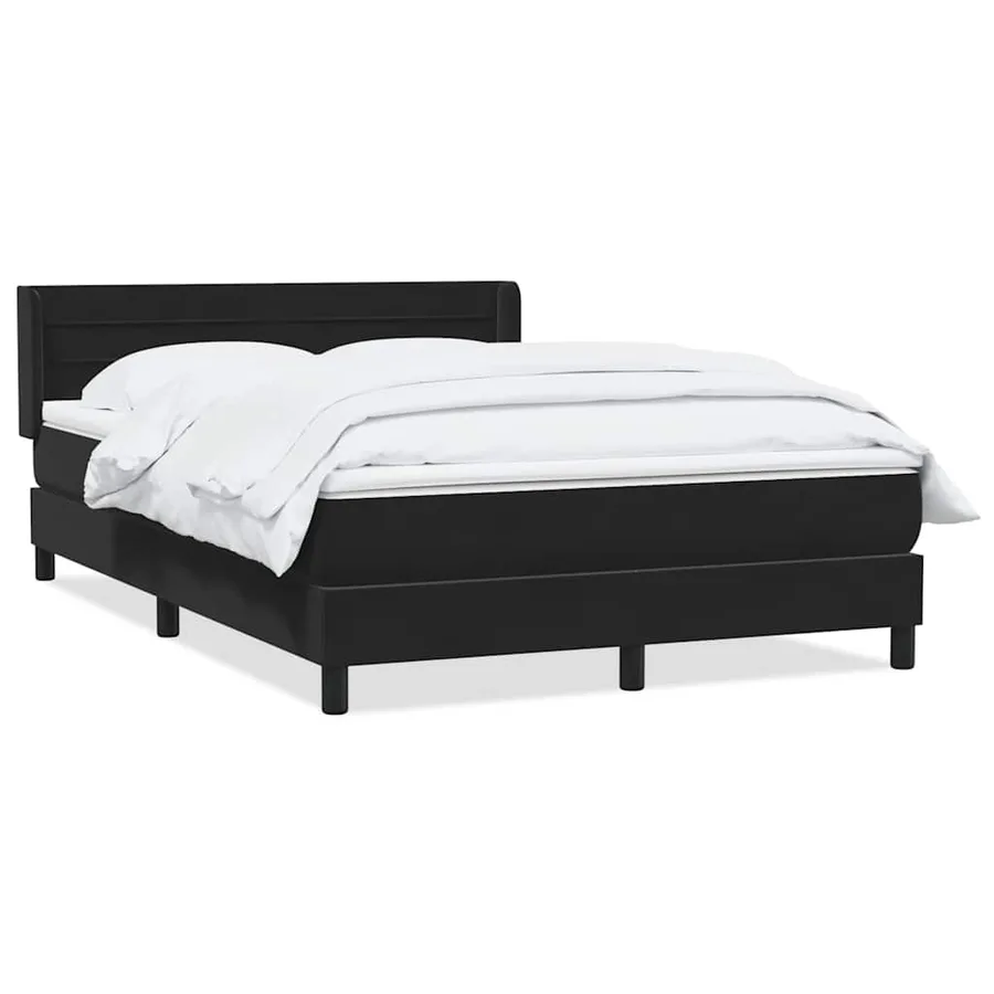 Sommier à lattes de lit avec matelas noir 160x210 cm velours - 2