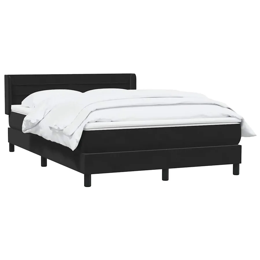 Sommier à lattes de lit avec matelas noir 160x210 cm velours - 3