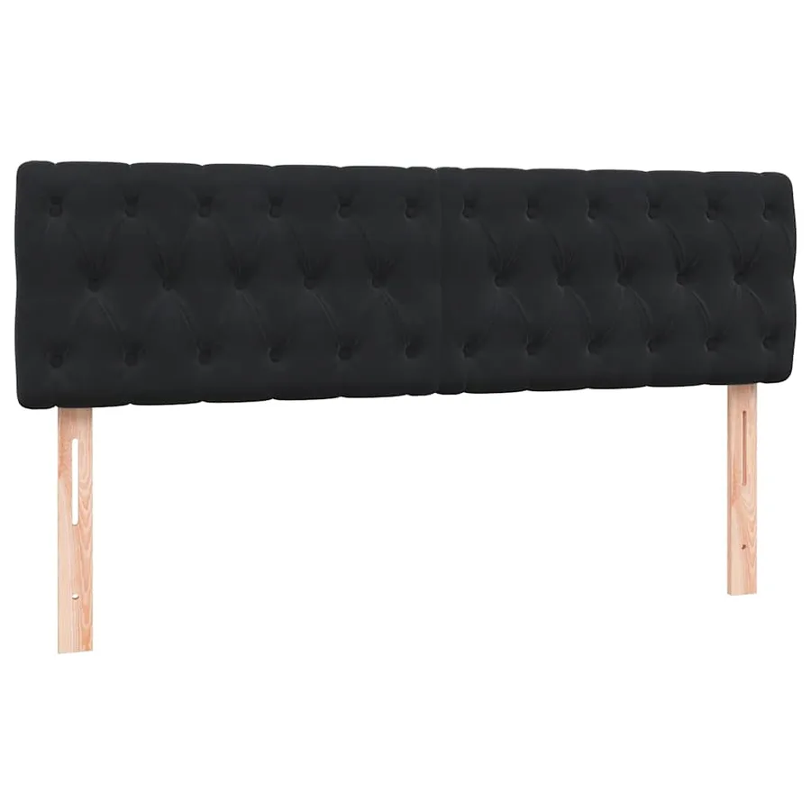 Sommier à lattes de lit avec matelas noir 160x210 cm velours - 7