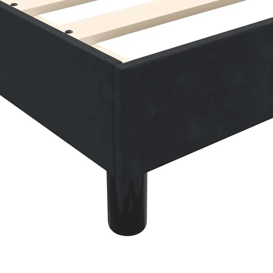 Sommier à lattes de lit avec matelas noir 160x210 cm velours - 9