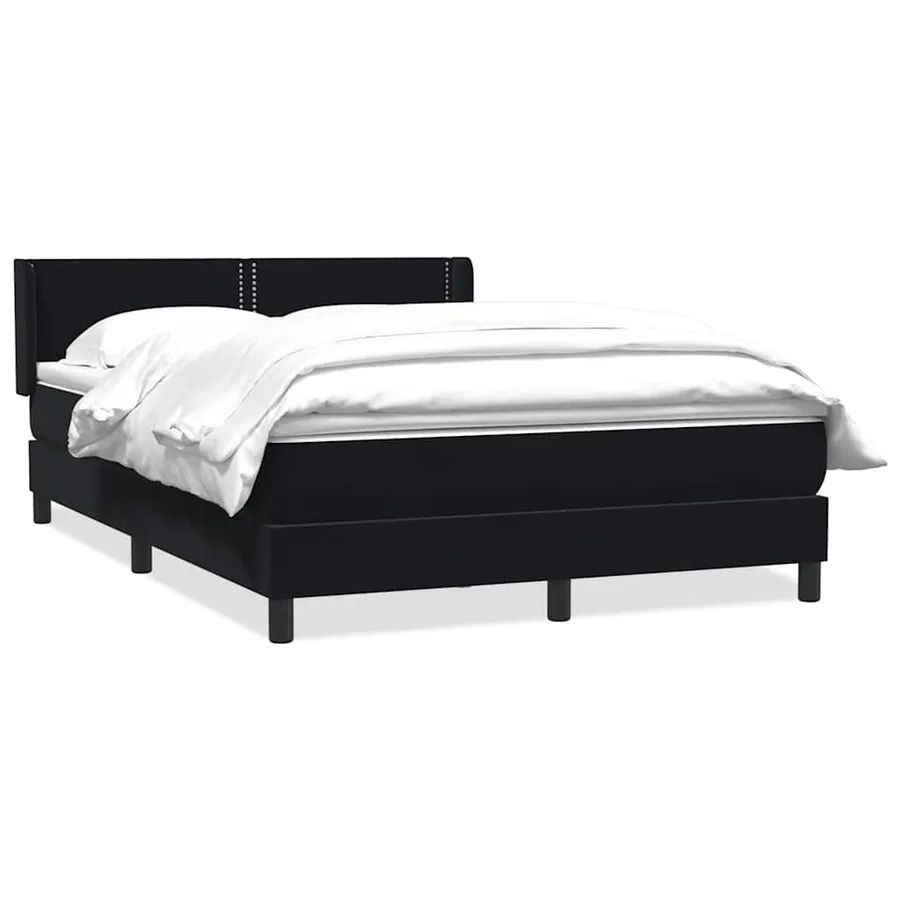 Sommier à lattes de lit avec matelas noir 160x210 cm velours - 2
