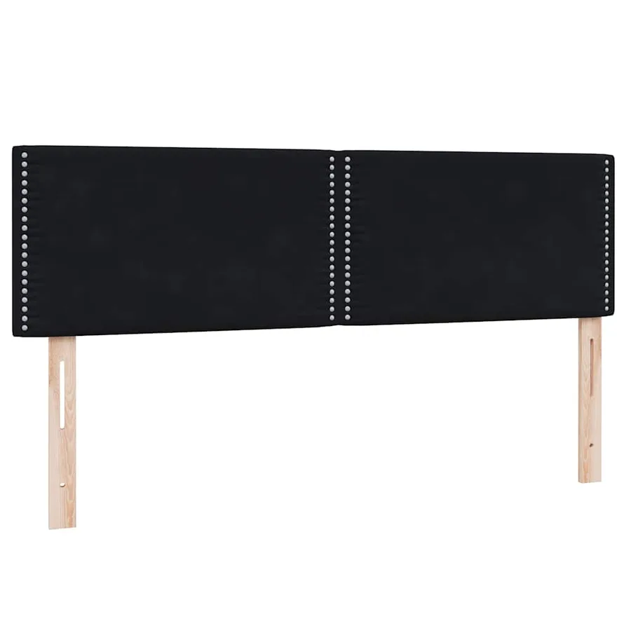 Sommier à lattes de lit avec matelas noir 160x210 cm velours - 7