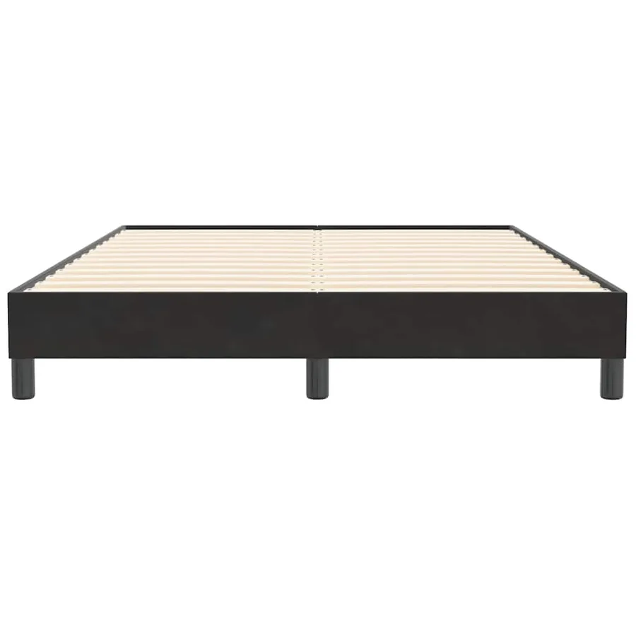 Sommier à lattes de lit sans matelas noir 160x210 cm velours - 5