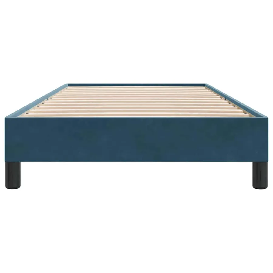 Cadre de lit sans matelas bleu foncé 80x220 cm velours - 5