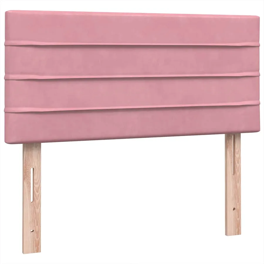 Sommier à lattes de lit avec matelas rose 80x220 cm velours - 7
