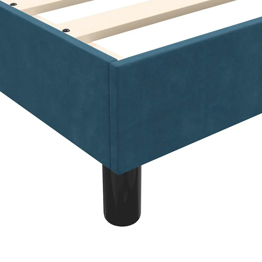 Sommier à lattes de lit et matelas bleu foncé 80x220 cm velours - 10