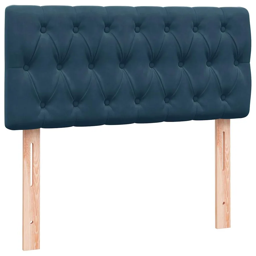 Sommier à lattes de lit et matelas bleu foncé 80x220 cm velours - 8