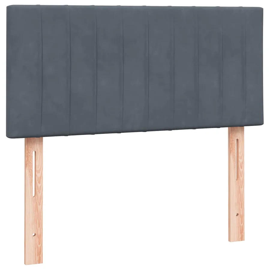 Sommier à lattes de lit et matelas gris foncé 90x220 cm velours - 7