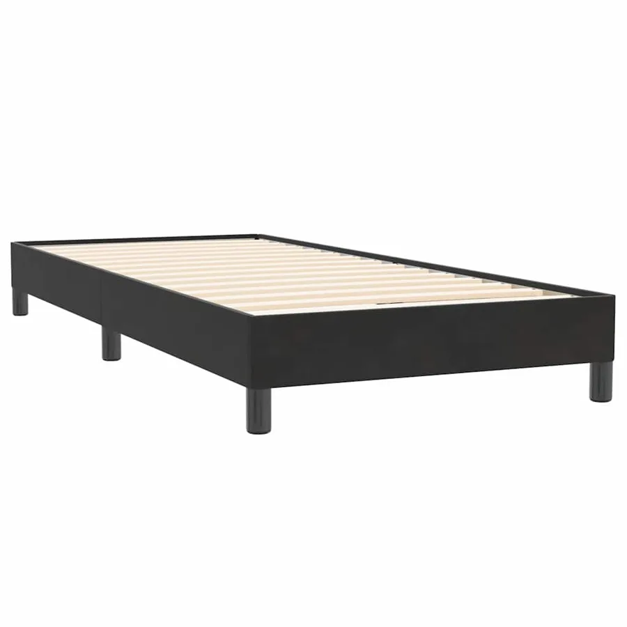 Sommier à lattes de lit avec matelas noir 80x220 cm velours - 5
